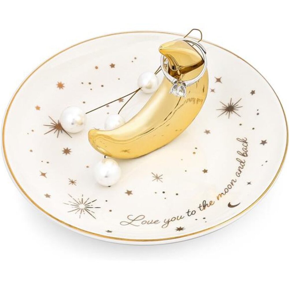 Jewelry Tray, Decorative Moon Trinket Tray for Rings Necklaces Bracelet